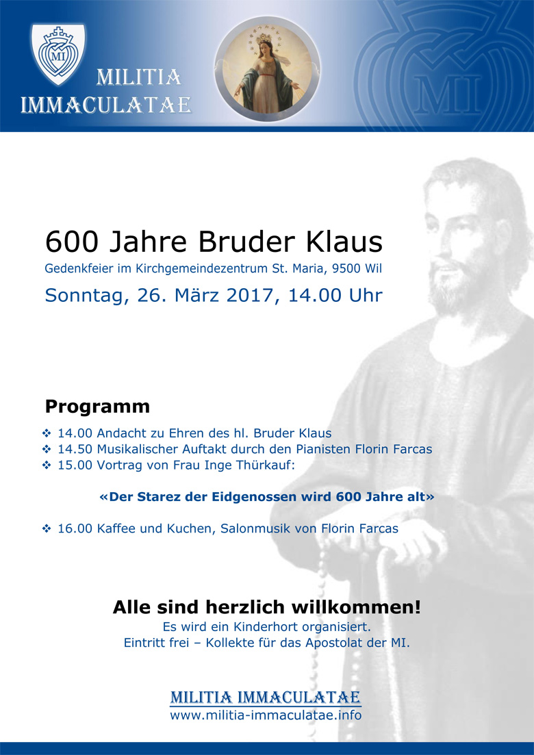 600 Jahre Bruder Klaus Einladung