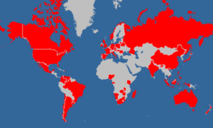 Karte Medaillenversand 53 Länder