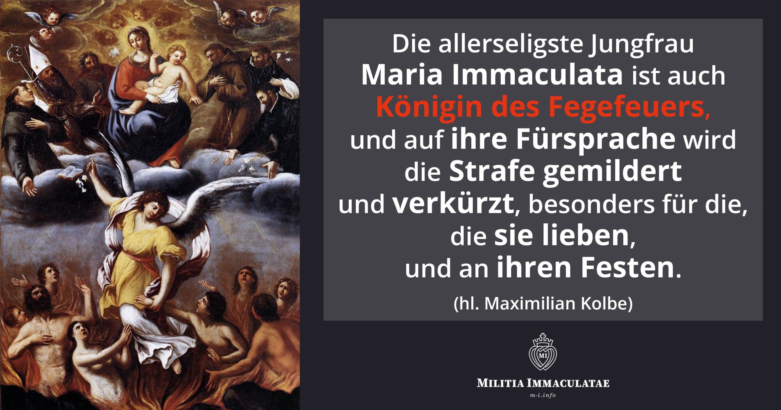 Ablassordnung für die Armen Seelen im November Militia Immaculatae