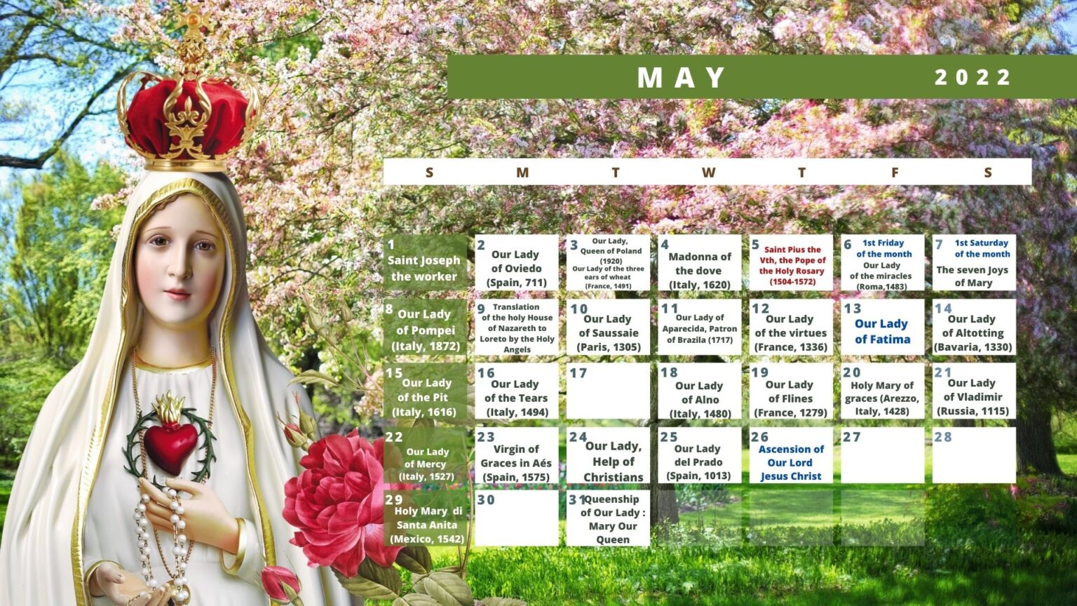 Marian Calendar Militia Immaculatae