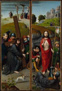 Christ Carrying the Cross with the Crucifixion The Resurrection with the Pilgrims of Emmaus MET DT1472