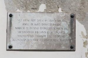 Leopoldsbergkirche Gedenktafel Messe von Marco d Aviano